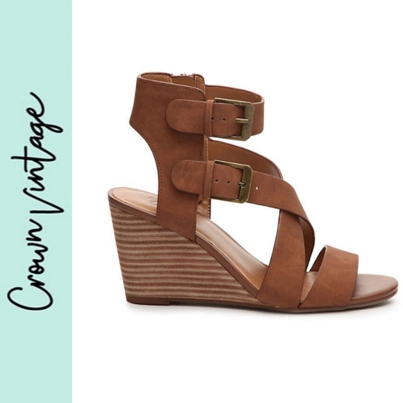 Crown Vintage Shoes - 👡 Crown Vintage Brown Wedge Sandal